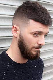 french crop haircut with beard