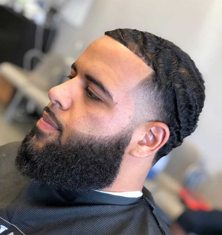 waves haircut with beard