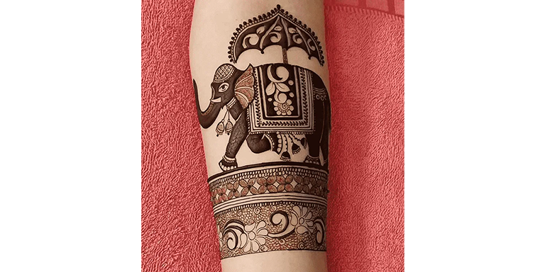 Elephant Motifs Mehndi Design
