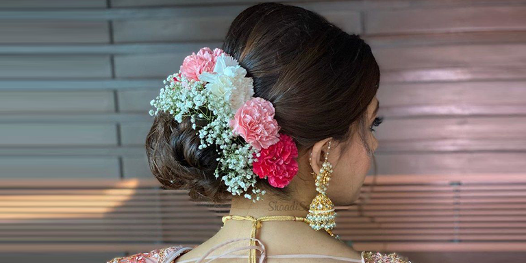 Bun with Real Flowers for One-in-a-Million Bride 02