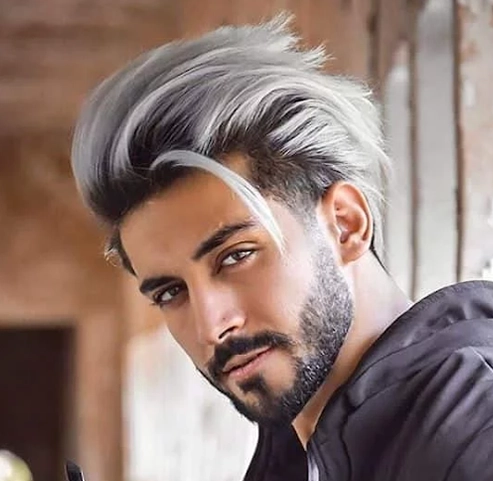 grey colour hair for men