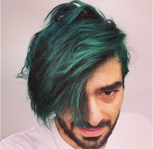 Emerald green hair color for men