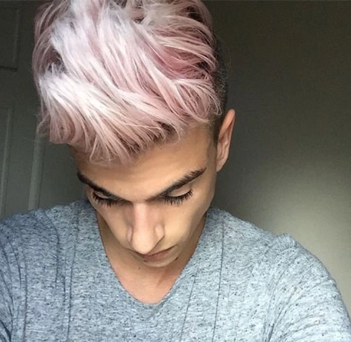 Hot pink hair color for men
