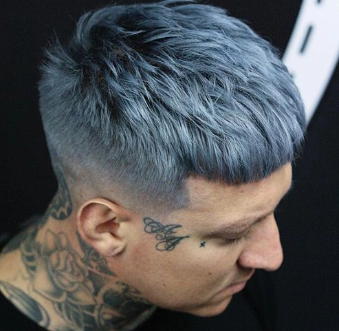 Smoky dark gray hair color for men