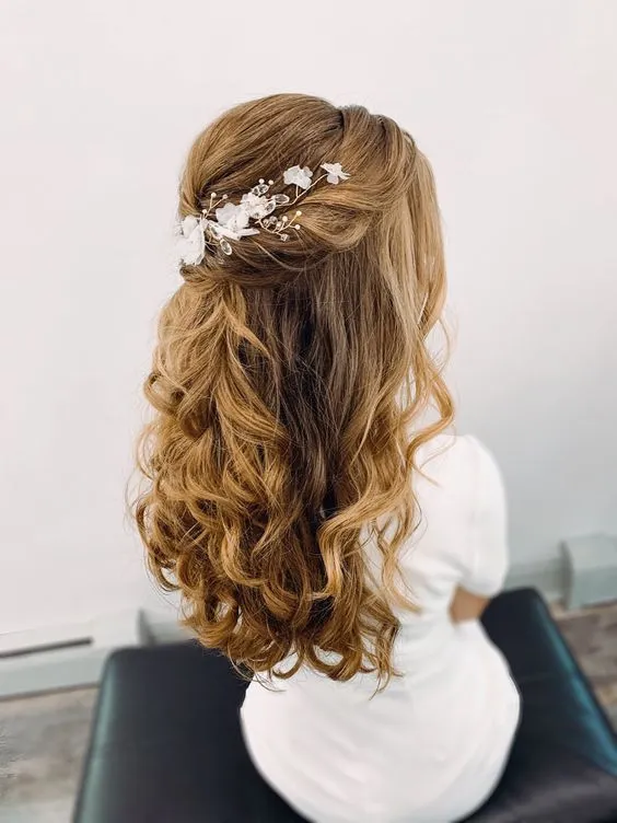 Half-Up Hairstyle with Curls