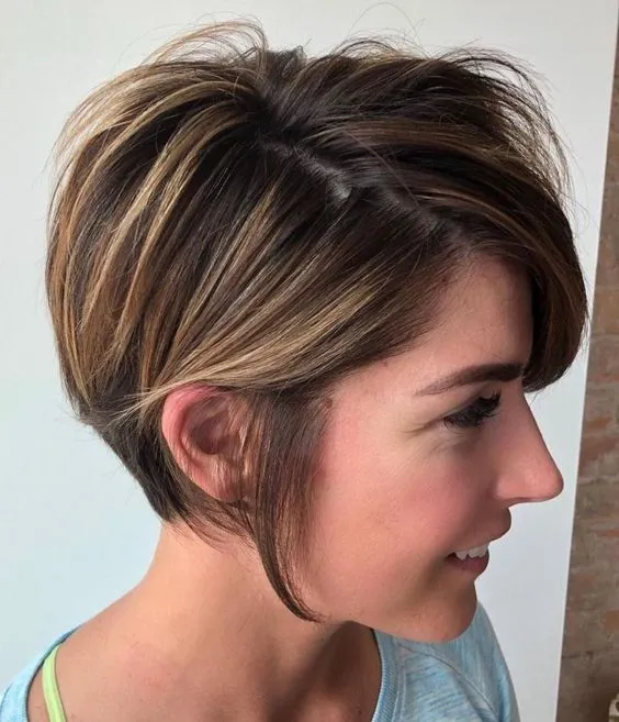 Pixie Cut with Highlights