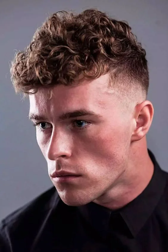 Curly Men Haircuts with Fade