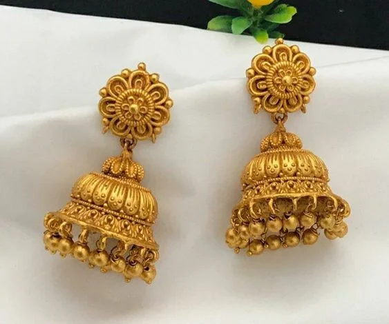 Modern Traditional Gold Jhumka Design