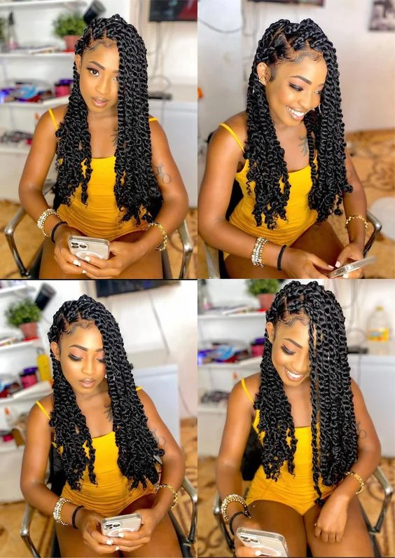 Passion Twists hairstyles for black girls