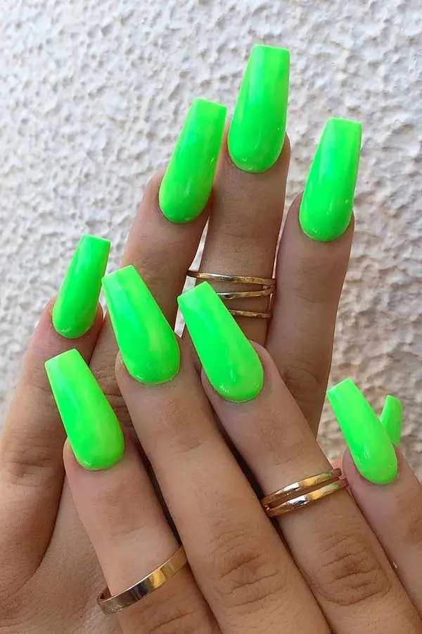 Green Bright Summer Nails