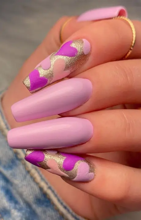 Lilac Love coffin nails light