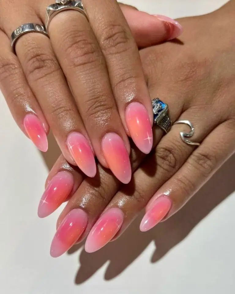 Ombre Bright Summer Nails pink