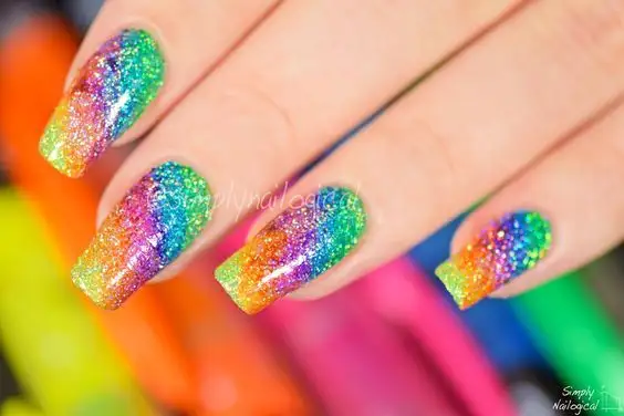Rainbow Glitter Ombre