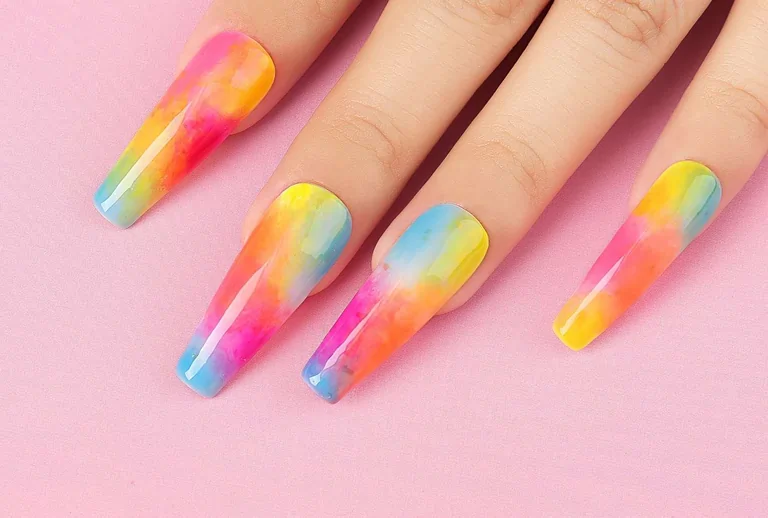 Rainbow Ombre nail