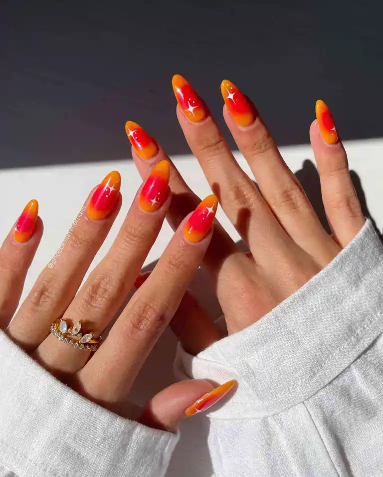 Sunset Hues Ombre nails